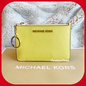 MICHAEL KORS TOP ZIP COIN POUCH W/ ID SUNSHINE